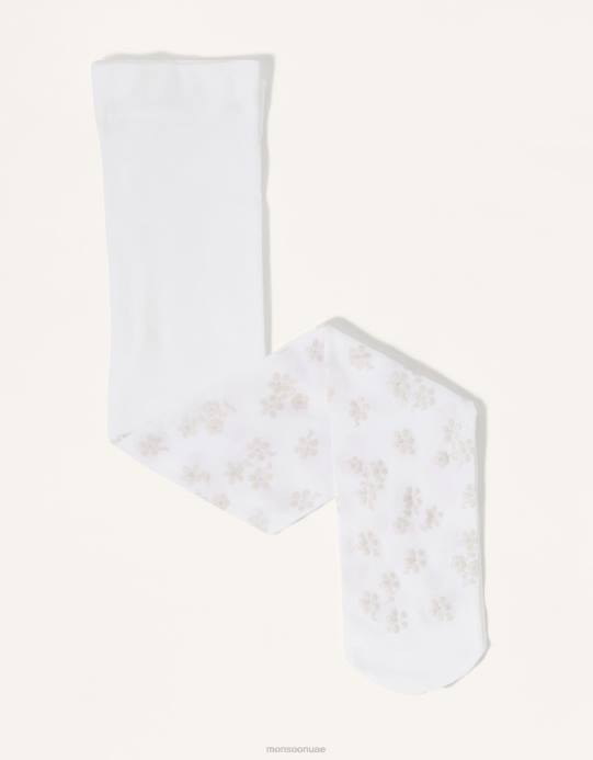 Monsoon بنت الجوارب طباعة زهرة الطفل بيرلاتو D68H2616 ملحق لون القرنفل