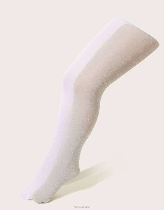 Monsoon بنت طقم لباس ضيق معدني لامع مكون من قطعتين D68H2643 ملحق فضة