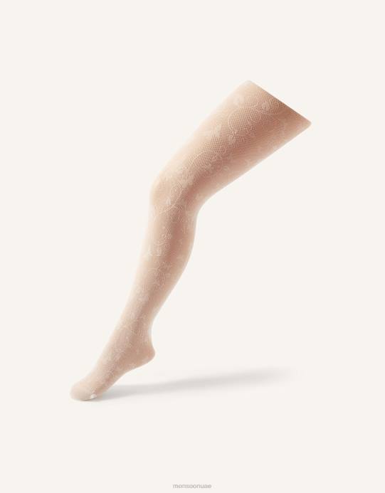 Monsoon بنت الجوارب الدانتيل الفراشة D68H2646 ملحق عاج