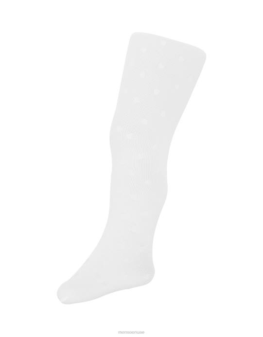 Monsoon بنت الجوارب النايلون الطفل بريق القلب D68H2670 ملحق أبيض