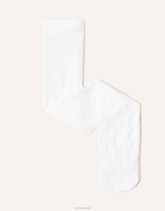 Monsoon بنت الجوارب النايلون الطفل بريق القلب D68H2670 ملحق أبيض