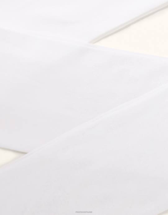 Monsoon بنت الجوارب الباروكية اللامعة على شكل فراشة D68H2674 ملحق أبيض