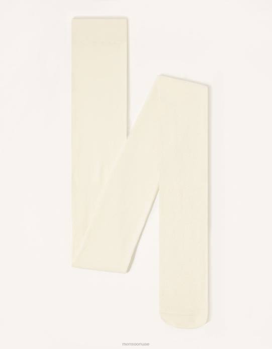 Monsoon بنت جوارب طويلة محبوكة فائقة التألق D68H2678 ملحق أبيض