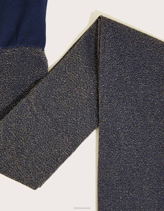 Monsoon بنت الجوارب النايلون سباركلي D68H2682 ملحق الأزرق الداكن)