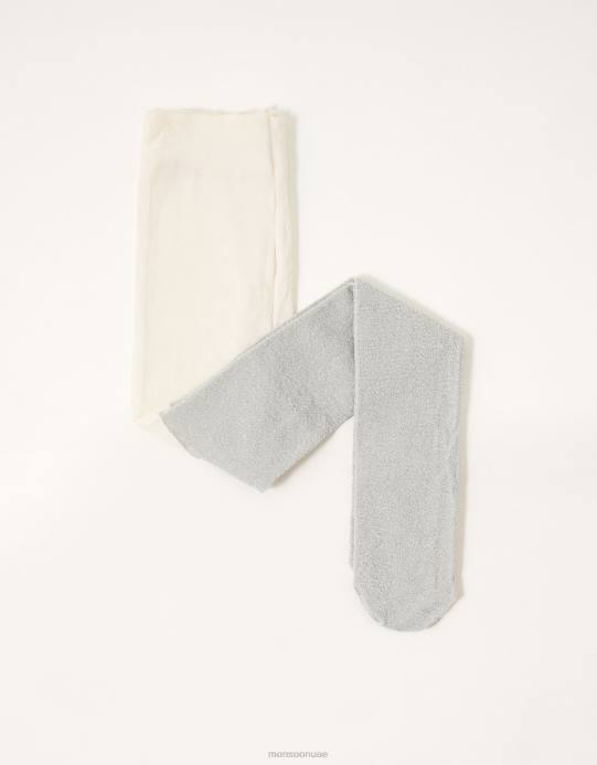 Monsoon بنت الجوارب النايلون البريق الطفل D68H2690 ملحق فضة