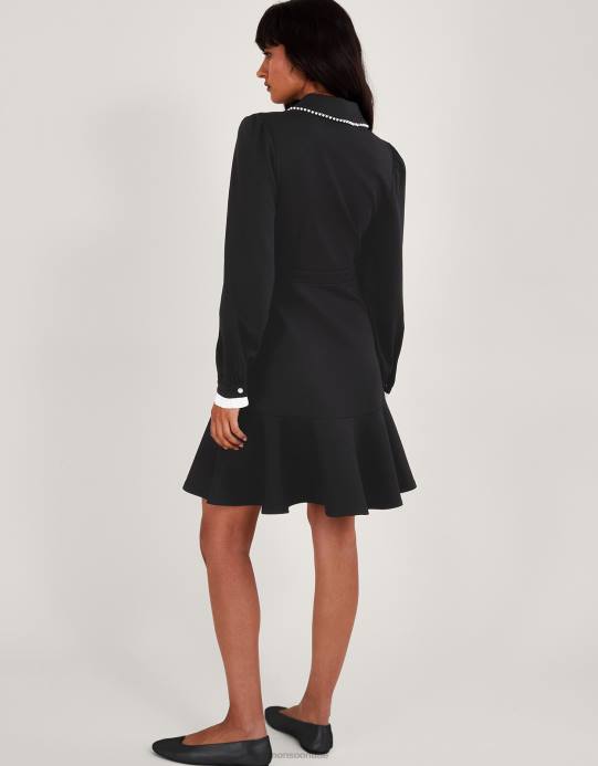 Monsoon نحيف فستان بالوما بونتي D68H26 ملابس أسود