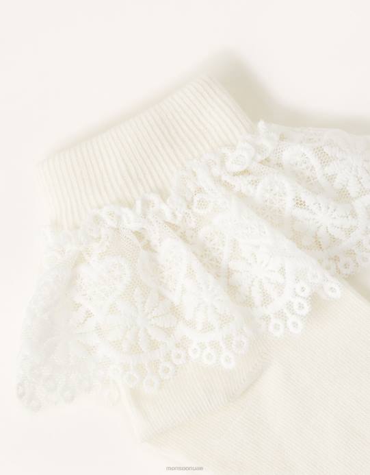 Monsoon بنت الجوارب الدانتيل القلب D68H2723 ملحق عاج