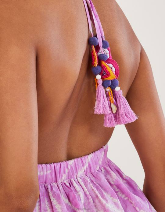 Monsoon نحيف فستان بطبقات وطبعة شيبوري D68H272 ملابس الأرجواني (أرجواني)