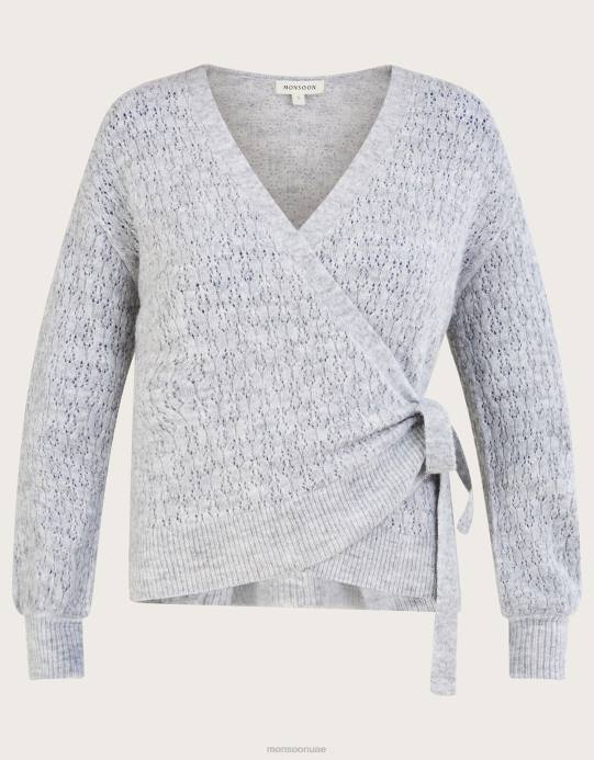 Monsoon نحيف سترة ملفوفة باليه بوينتيل D68H273 ملابس رمادي (رمادي مارل)