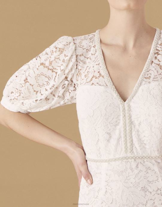 Monsoon نحيف نيكي فستان الزفاف الدانتيل مطرز D68H2741 ملابس عاج