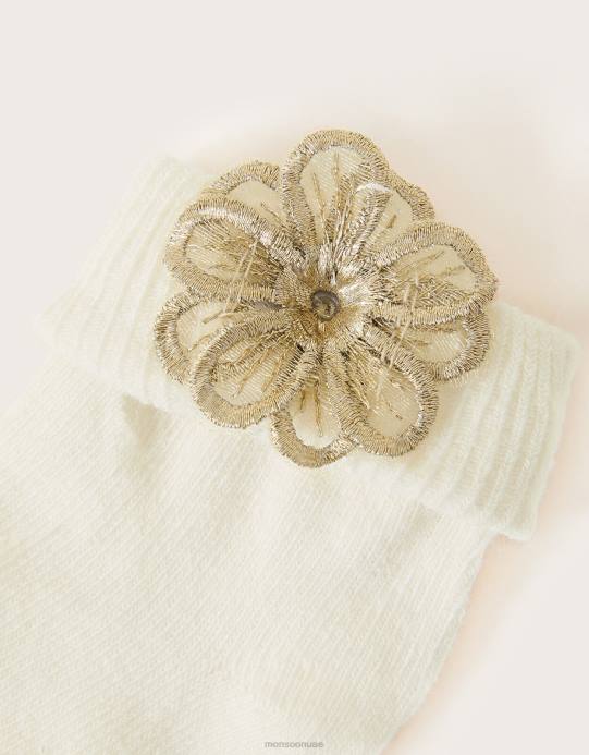 Monsoon بنت جوارب زهور ثلاثية الأبعاد للأطفال D68H2748 ملحق لون القرنفل