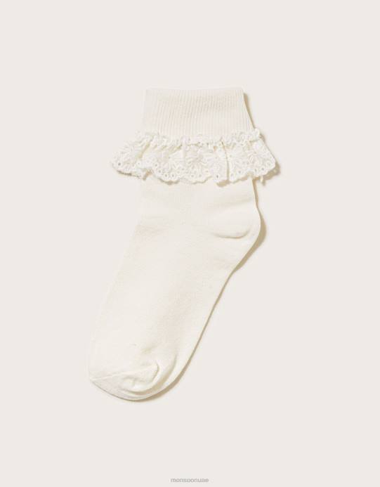 Monsoon بنت جوارب دانتيل على شكل قوس أوليفيا D68H2750 ملحق عاج