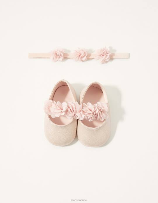 Monsoon أطفال مجموعة الصدار باندو والجزمة D68H2762 أحذية لون القرنفل