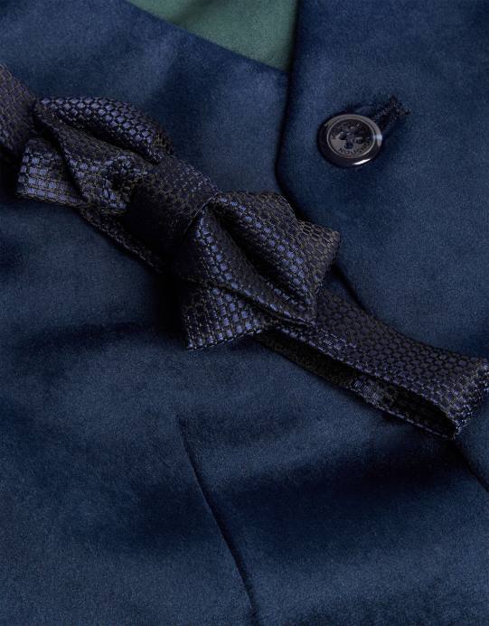 Monsoon ولد طقم صدرية مخملية وربطة عنق D68H2765 ملابس الأزرق الداكن)