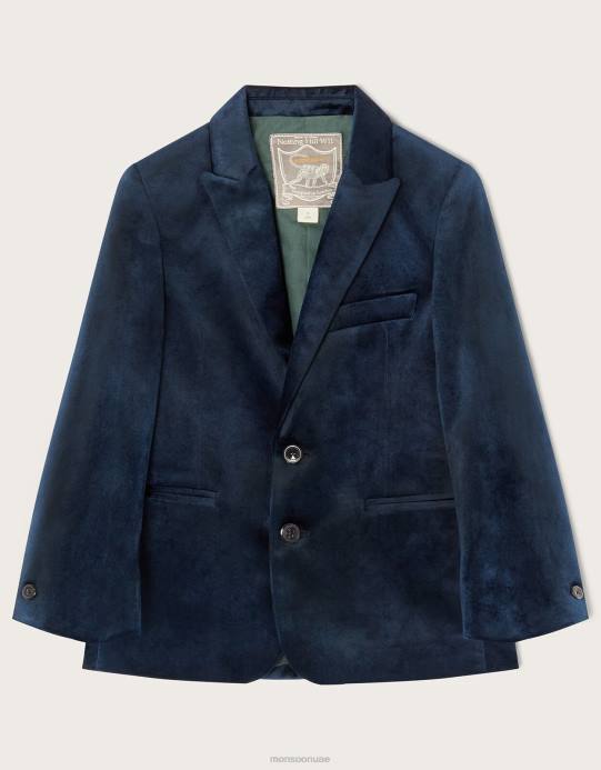 Monsoon ولد السترة الذكية المخملية D68H2770 ملابس الأزرق الداكن)