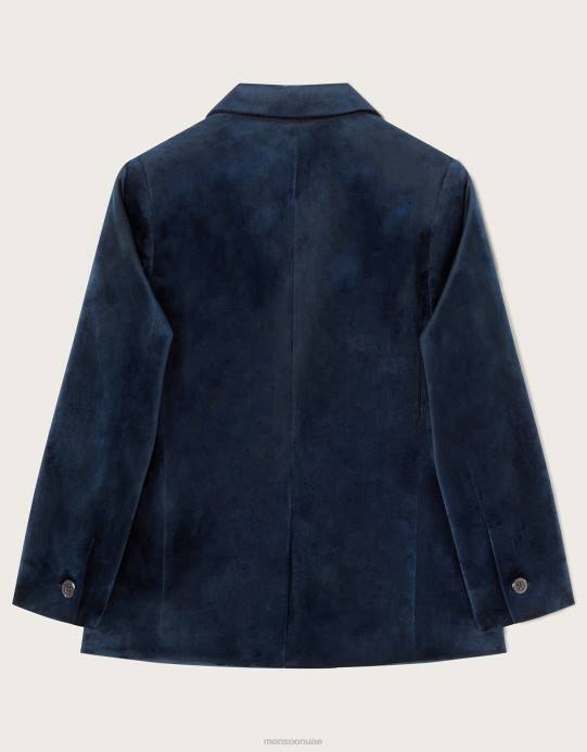 Monsoon ولد السترة الذكية المخملية D68H2770 ملابس الأزرق الداكن)