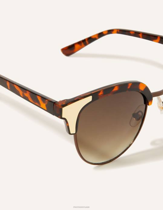 Monsoon نحيف نظارات كلوب ماستر باللون البني D68H2782 ملحق بني