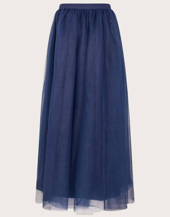 Monsoon بنت مجموعة من الترتر العلوي وتنورة ماكسي من التول للحفلات الراقصة D68H2813 ملابس الأزرق الداكن)