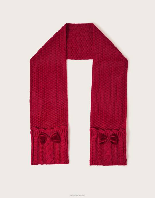 Monsoon أطفال وشاح القوس المخملي D68H2822 ملحق رشيقة