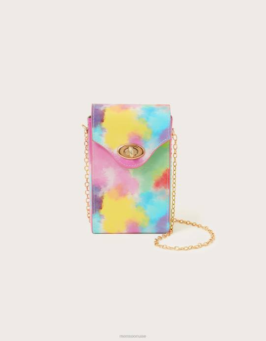 Monsoon بنت ربطة عنق صبغ حقيبة الهاتف المحمول D68H2838 ملحق حار