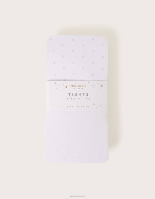 Monsoon بنت مجموعة من قطعتين من الجوارب الباروكية والجليتر D68H2847 ملحق فضة