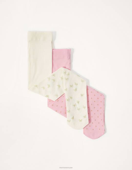 Monsoon بنت طقم جوارب طويلة بطبعة لامعة للأطفال D68H2850 ملحق متعدد