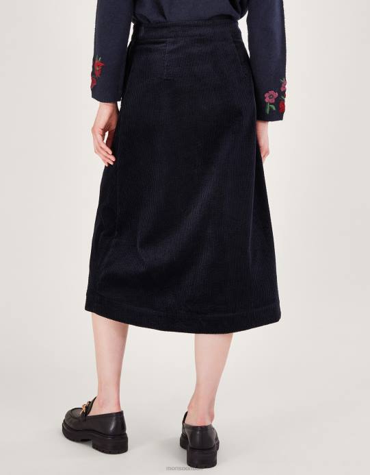 Monsoon نحيف تنورة ميدي الحبل D68H28 ملابس الأزرق (منتصف الليل)