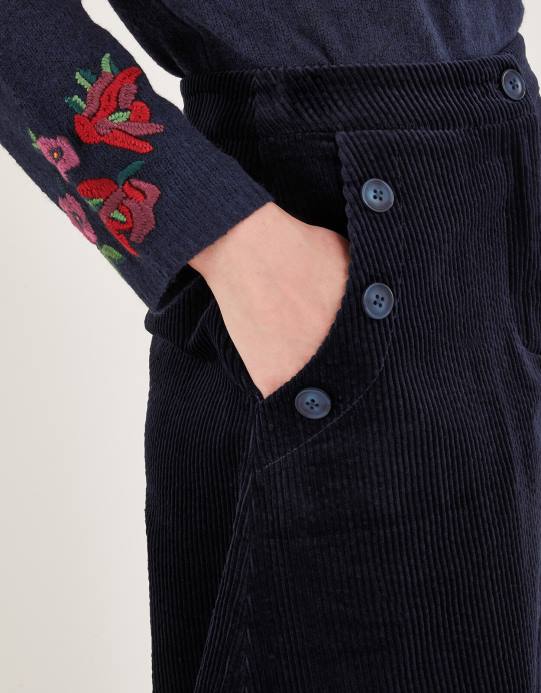 Monsoon نحيف تنورة ميدي الحبل D68H28 ملابس الأزرق (منتصف الليل)