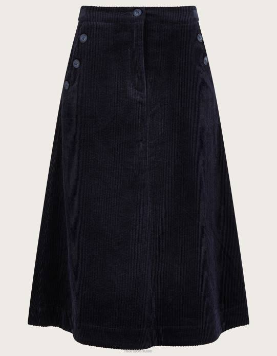 Monsoon نحيف تنورة ميدي الحبل D68H28 ملابس الأزرق (منتصف الليل)