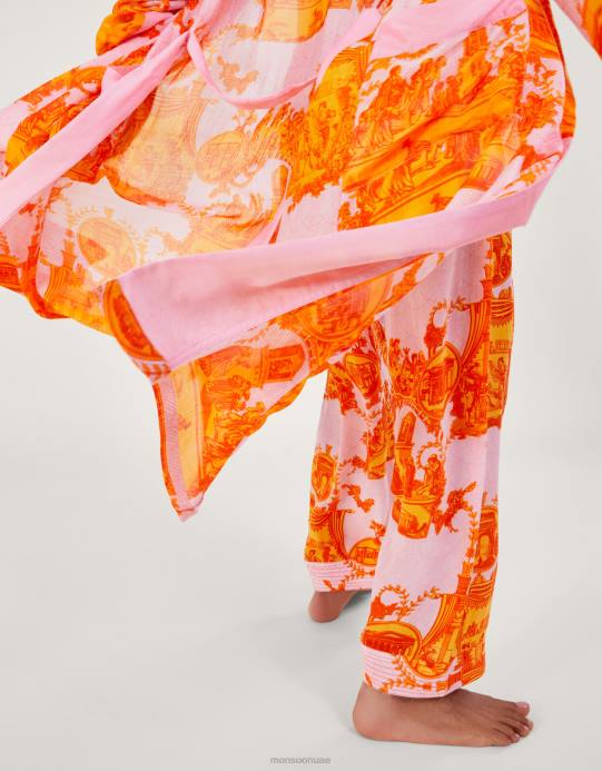 Monsoon نحيف ثوب بطبعة مائة نجمة وأعمدة قديمة D68H297 ملابس رشيقة