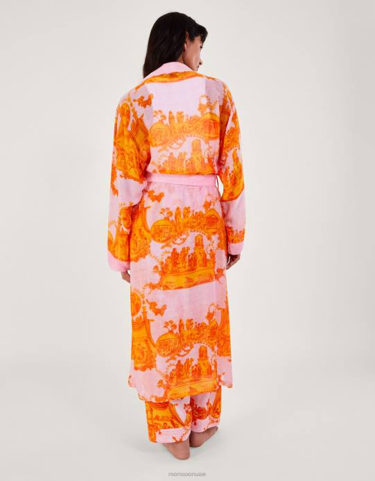 Monsoon نحيف ثوب بطبعة مائة نجمة وأعمدة قديمة D68H297 ملابس رشيقة