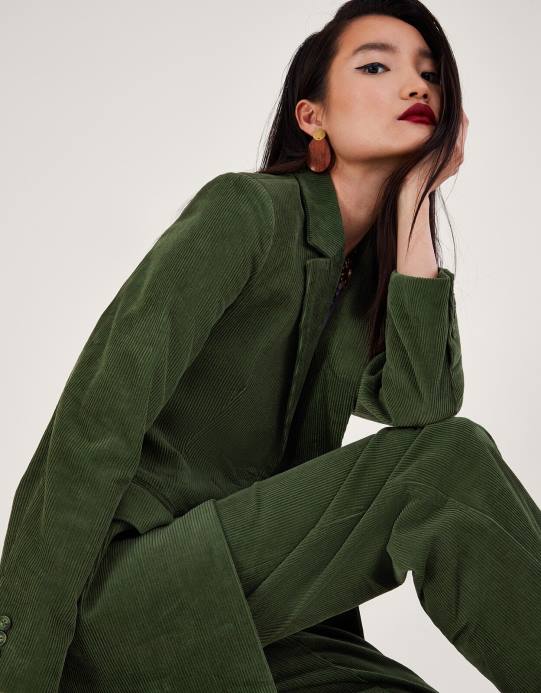 Monsoon نحيف سترة بدلة بليزر D68H30 ملابس أخضر