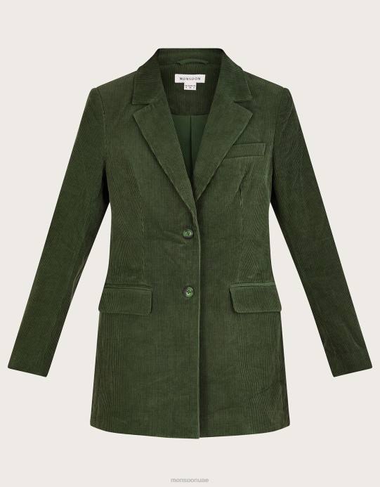 Monsoon نحيف سترة بدلة بليزر D68H30 ملابس أخضر