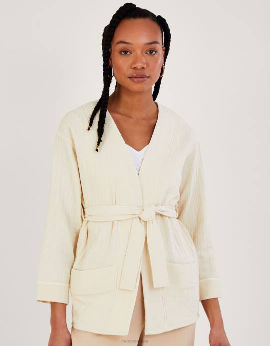 Monsoon نحيف سترة ربطة عنق عادية D68H310 ملابس كريم