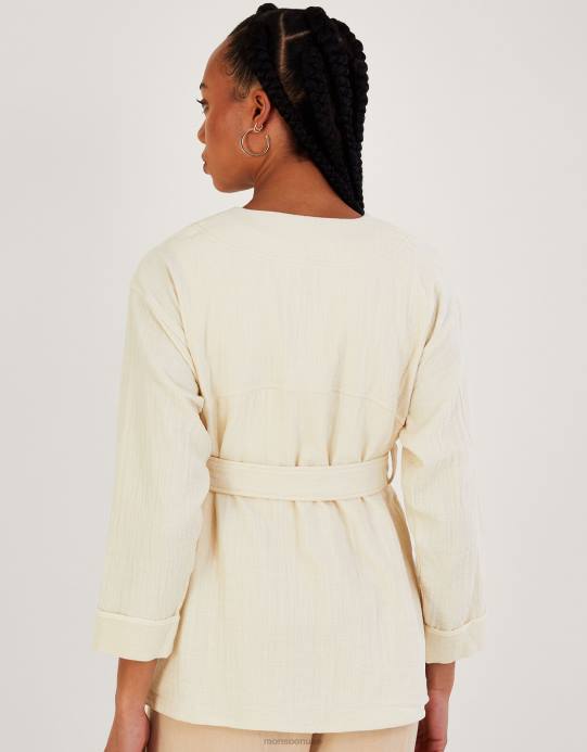 Monsoon نحيف سترة ربطة عنق عادية D68H310 ملابس كريم