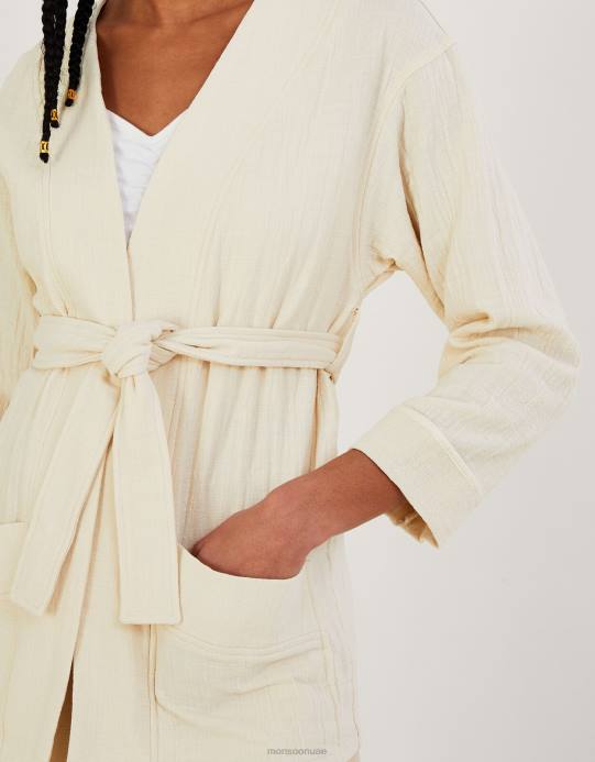 Monsoon نحيف سترة ربطة عنق عادية D68H310 ملابس كريم