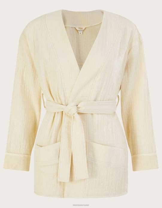 Monsoon نحيف سترة ربطة عنق عادية D68H310 ملابس كريم