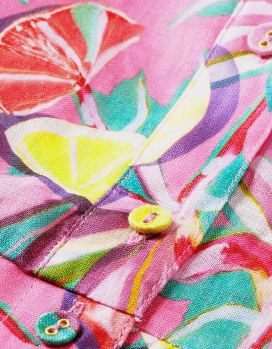 Monsoon نحيف بدلة لعب من الكتان بطبعة سكوتش وصودا D68H312 ملابس لون القرنفل