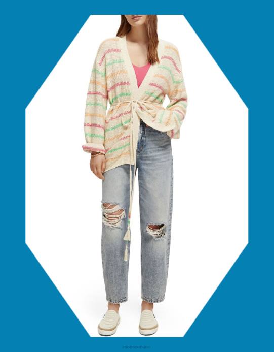 Monsoon نحيف سترة سكوتش آند صودا مخططة على الخصر D68H313 ملابس طبيعي