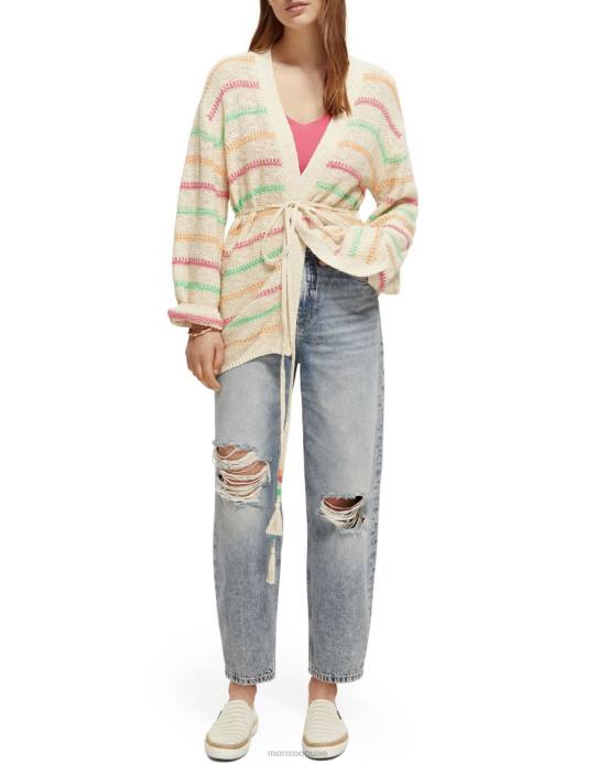 Monsoon نحيف سترة سكوتش آند صودا مخططة على الخصر D68H313 ملابس طبيعي