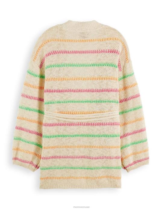 Monsoon نحيف سترة سكوتش آند صودا مخططة على الخصر D68H313 ملابس طبيعي