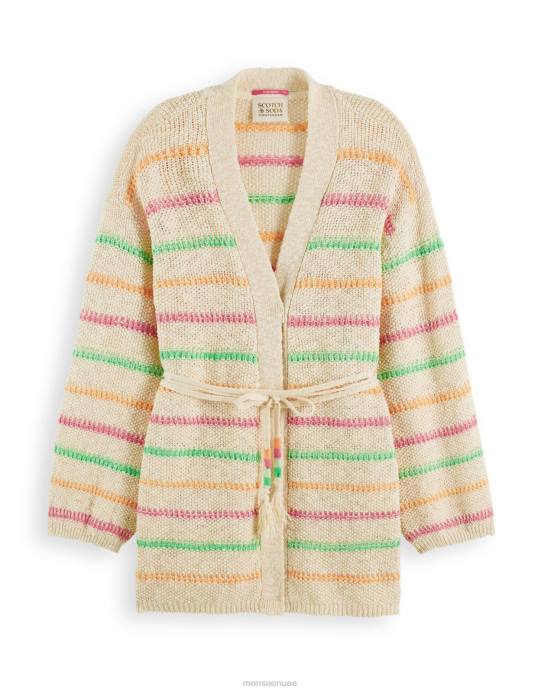 Monsoon نحيف سترة سكوتش آند صودا مخططة على الخصر D68H313 ملابس طبيعي