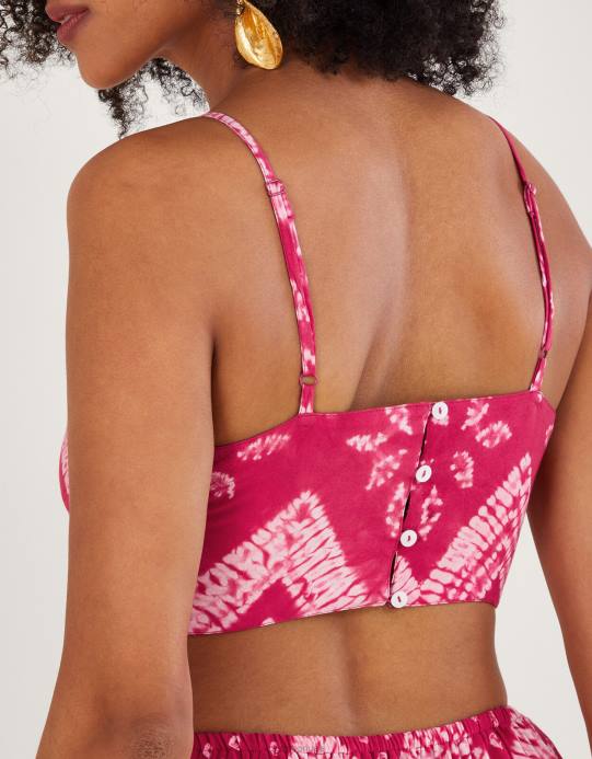 Monsoon نحيف فستان بانداني طويل بطبعات مصبوغة من لينزينغ إيكوفيرو D68H318 ملابس لون القرنفل