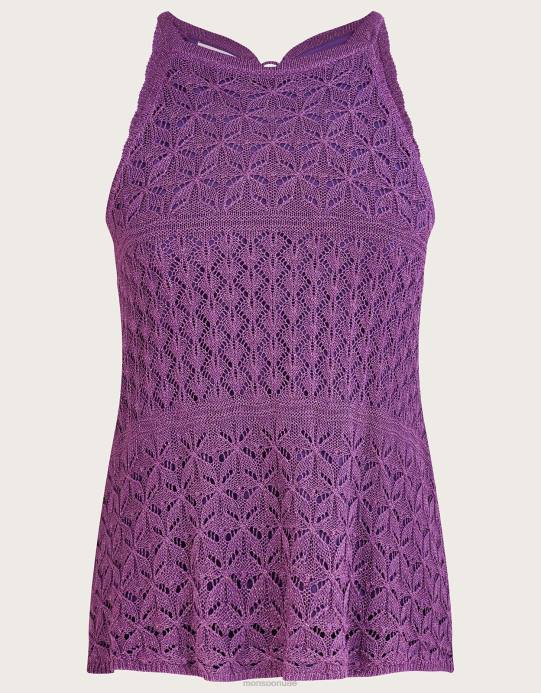 Monsoon نحيف الرسن أعلى بوانتيلي المعدنية D68H319 ملابس لون القرنفل