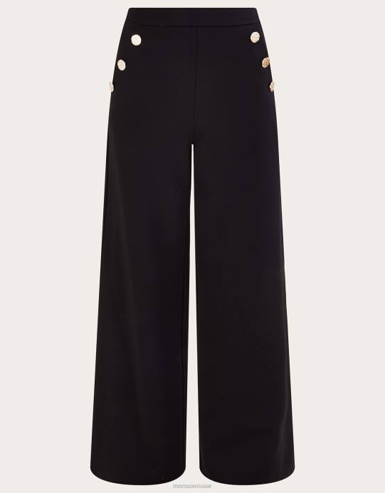 Monsoon نحيف سراويل بريا بونتي D68H36 ملابس أسود