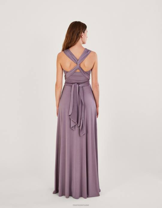 Monsoon نحيف فستان ثيا تويست مي تاي مي ماكسي D68H387 ملابس المنك