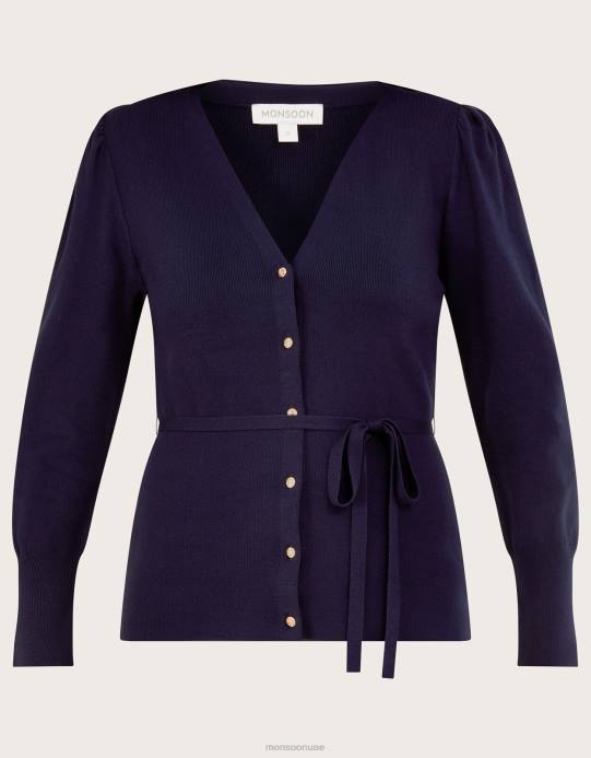 Monsoon نحيف سترة مضلعة ذكية مع لينزينج إيكوفيرو D68H396 ملابس الأزرق (منتصف الليل)