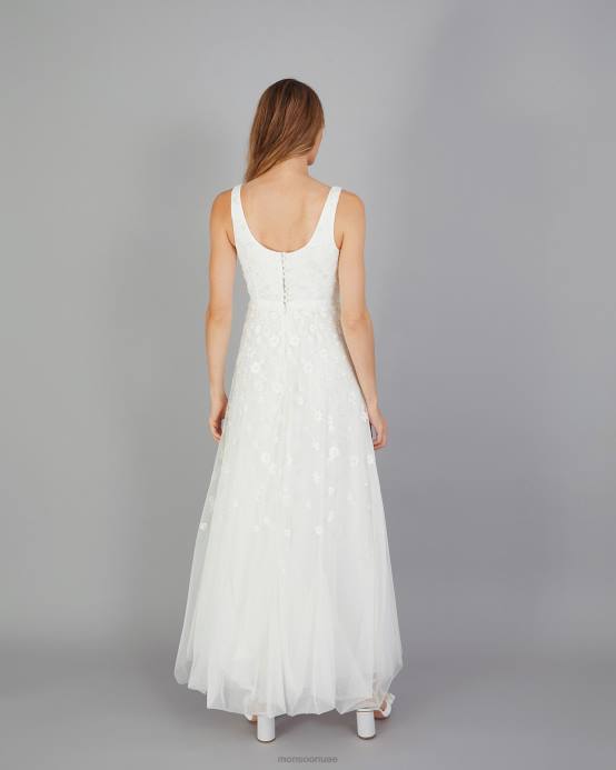 Monsoon نحيف اميلي فستان الزفاف المطرزة D68H401 ملابس عاج