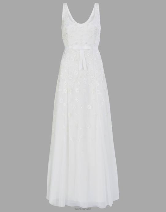 Monsoon نحيف اميلي فستان الزفاف المطرزة D68H401 ملابس عاج