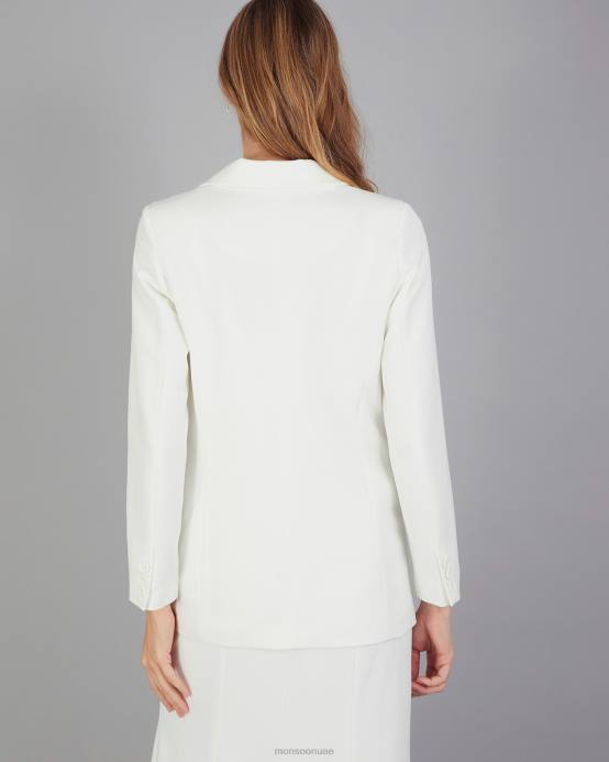 Monsoon نحيف سترة الزفاف مزدوجة الصدر من تايلا D68H410 ملابس عاج